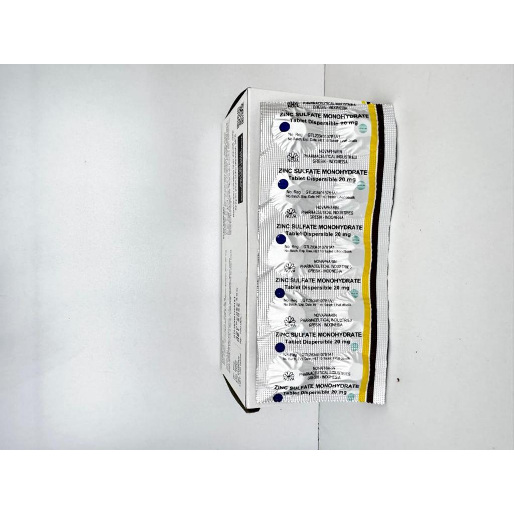 ZINC TABLET 20 MG PER STRIP UNTUK MENGATASI DIARE