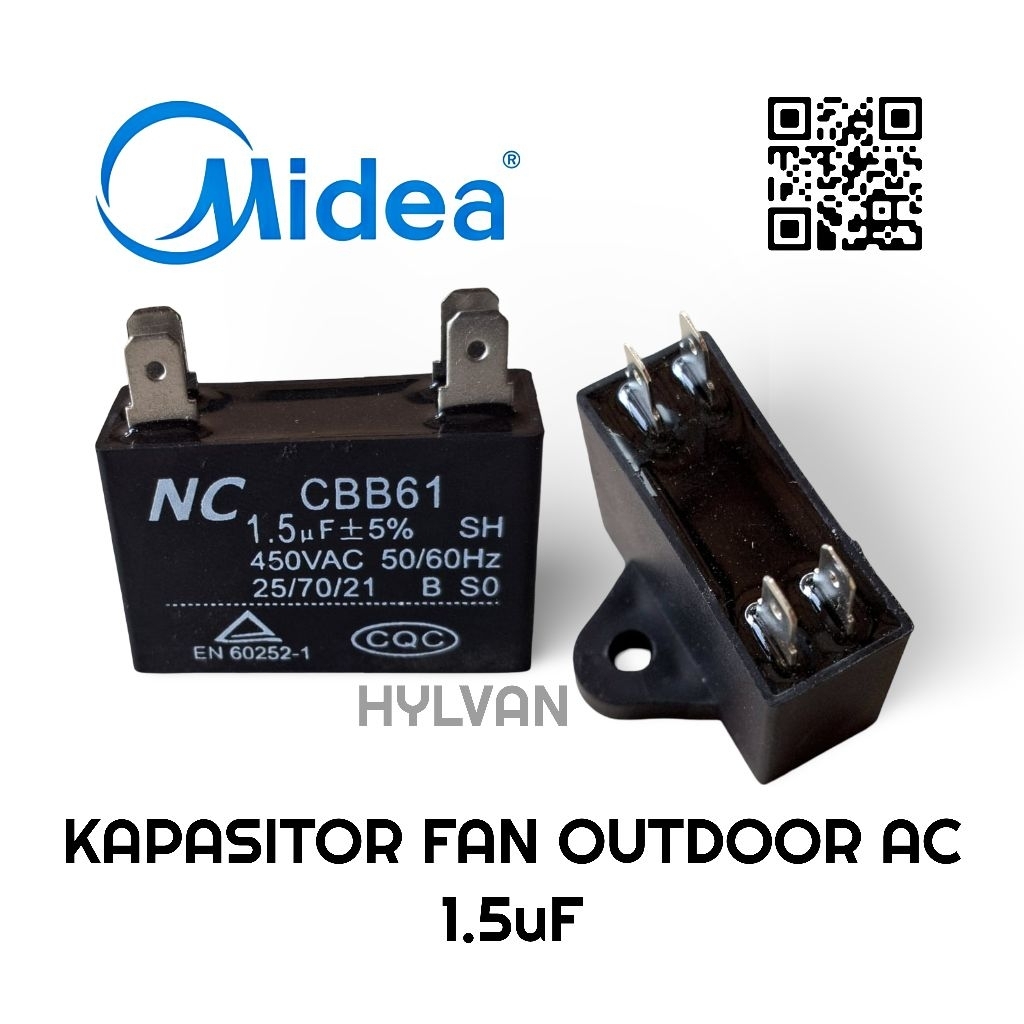 KAPASITOR FAN OUTDOOR AC MIDEA 1/2 - 1PK