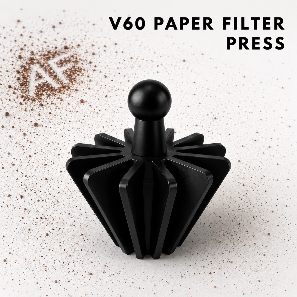 V60 Paper Filter Tamper Pour Over Coffee Press Alat Bantu Tekan Kertas Kopi Origami Dripper CONICAL 