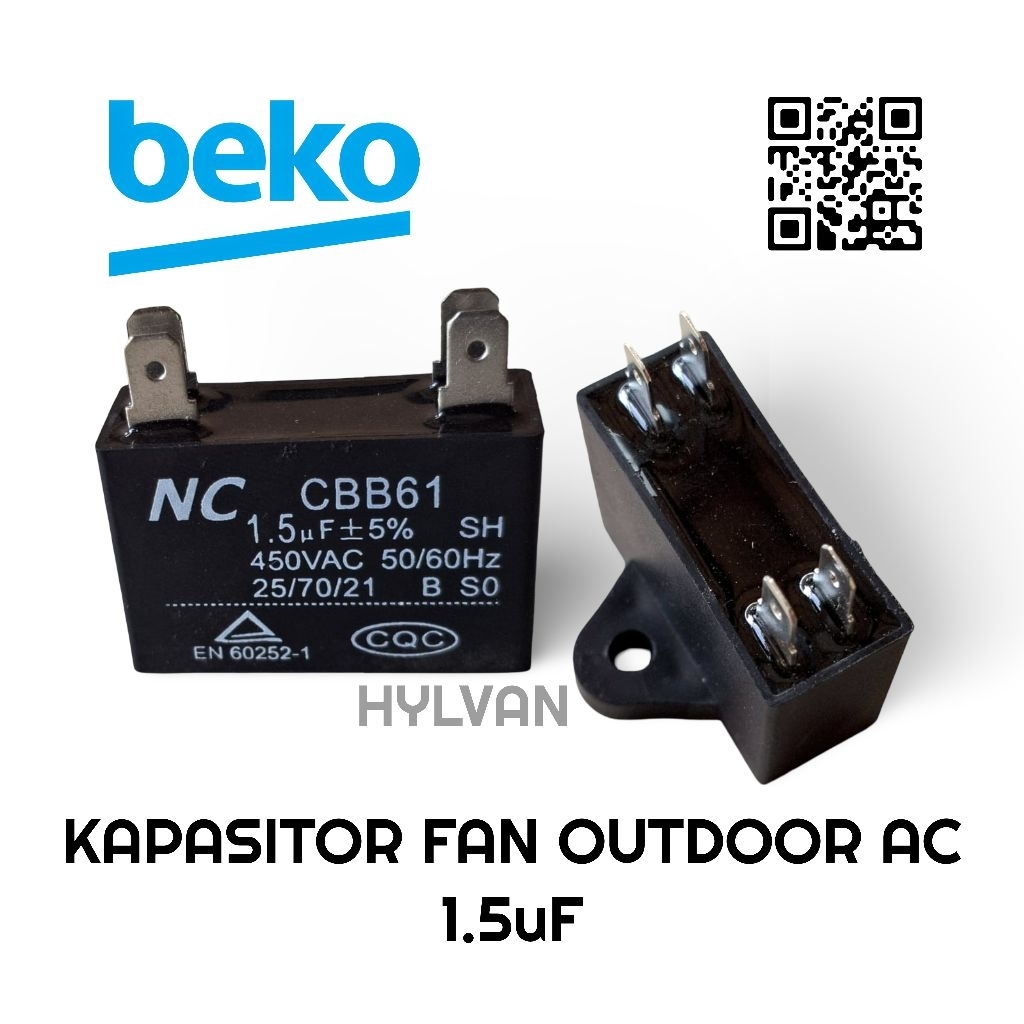 KAPASITOR FAN OUTDOOR AC BEKO 1/2 - 1PK