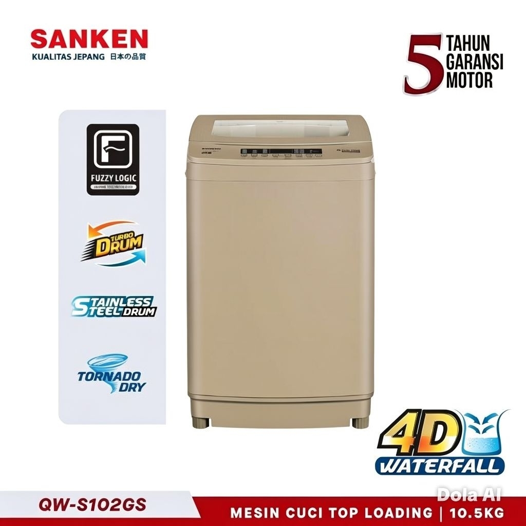 Sanken Mesin Cuci Top Loading 10,5 Kg QW S102GS