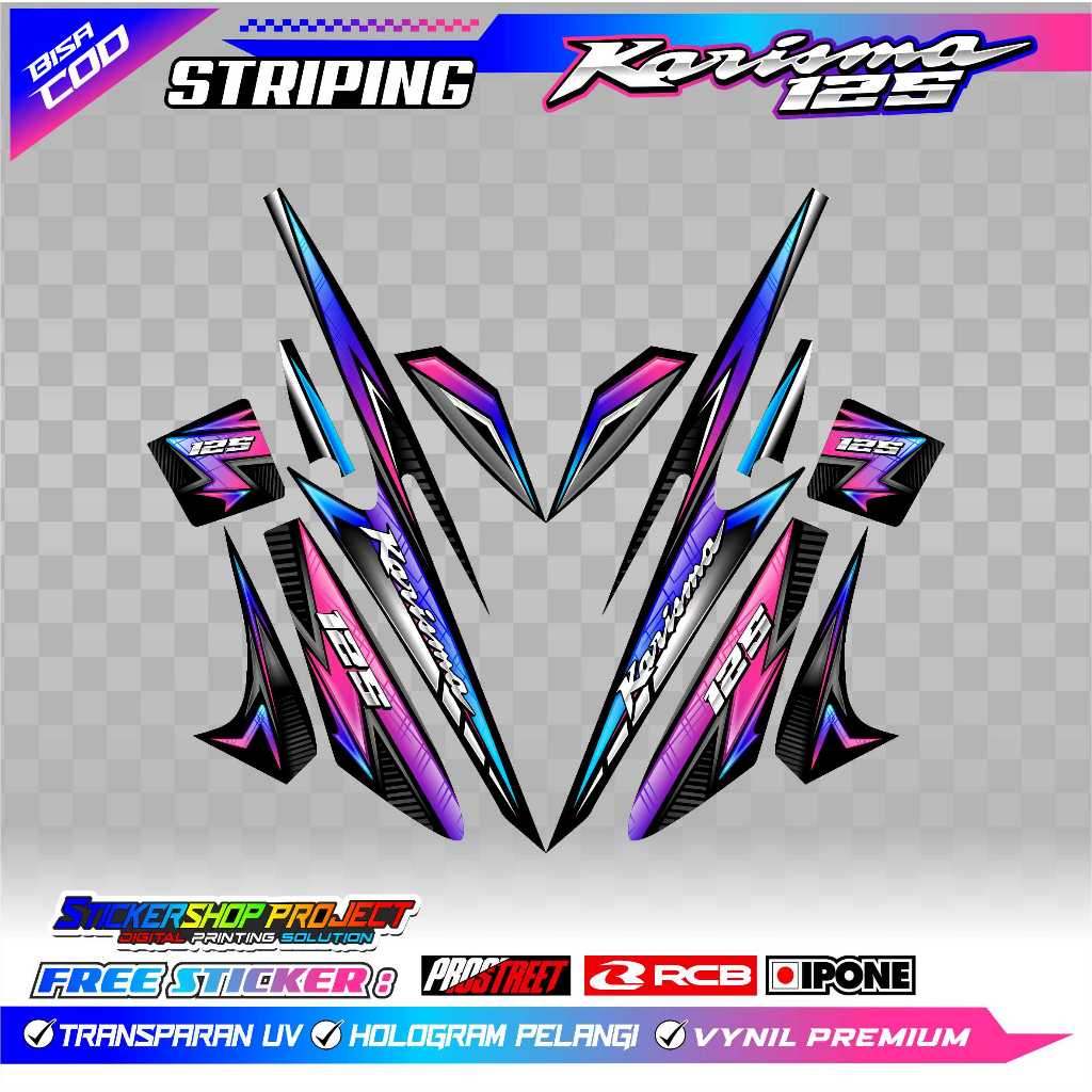 STRIPING VARIASI HONDA KARISMA X 125 / STIKER LIST MOTOR HONDA KARISMA X 125