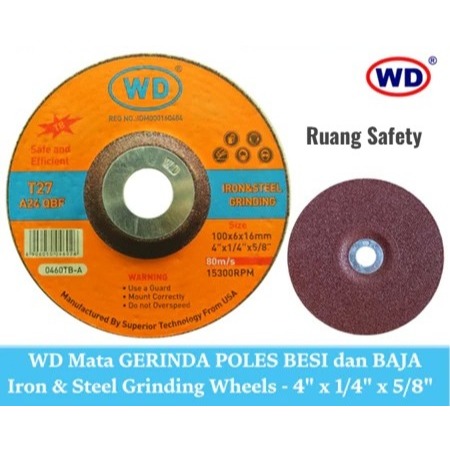 Mata Gerinda Gurinda Poles Asah Besi dan Baja 4 inci x 6 / WD Batu Gerinda