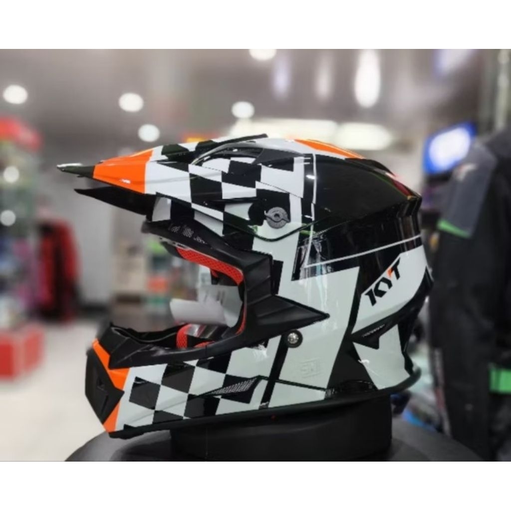 HELM KYT CROSS JUMSHOT #2 BLACK MATT/RED FLUO HELM TRAIL KYT JUMSHOOT