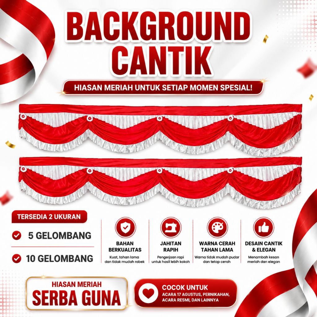 Bendera Umbul Umbul Background cantik Merah Putih