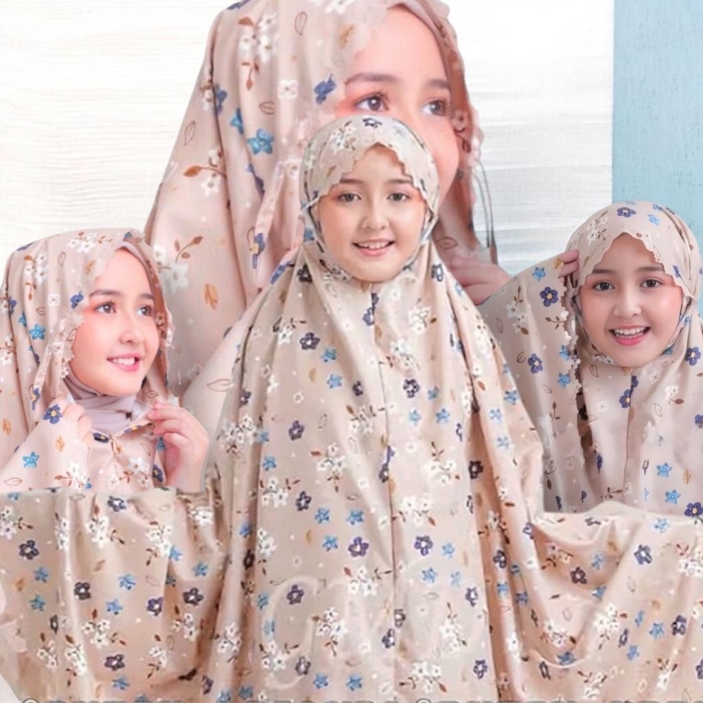 Mukena Anak Perempuan Katun Mikro Motif Premium | Mukena Anak Anak Umur 9 12 TahunPerempuan Katun Mi