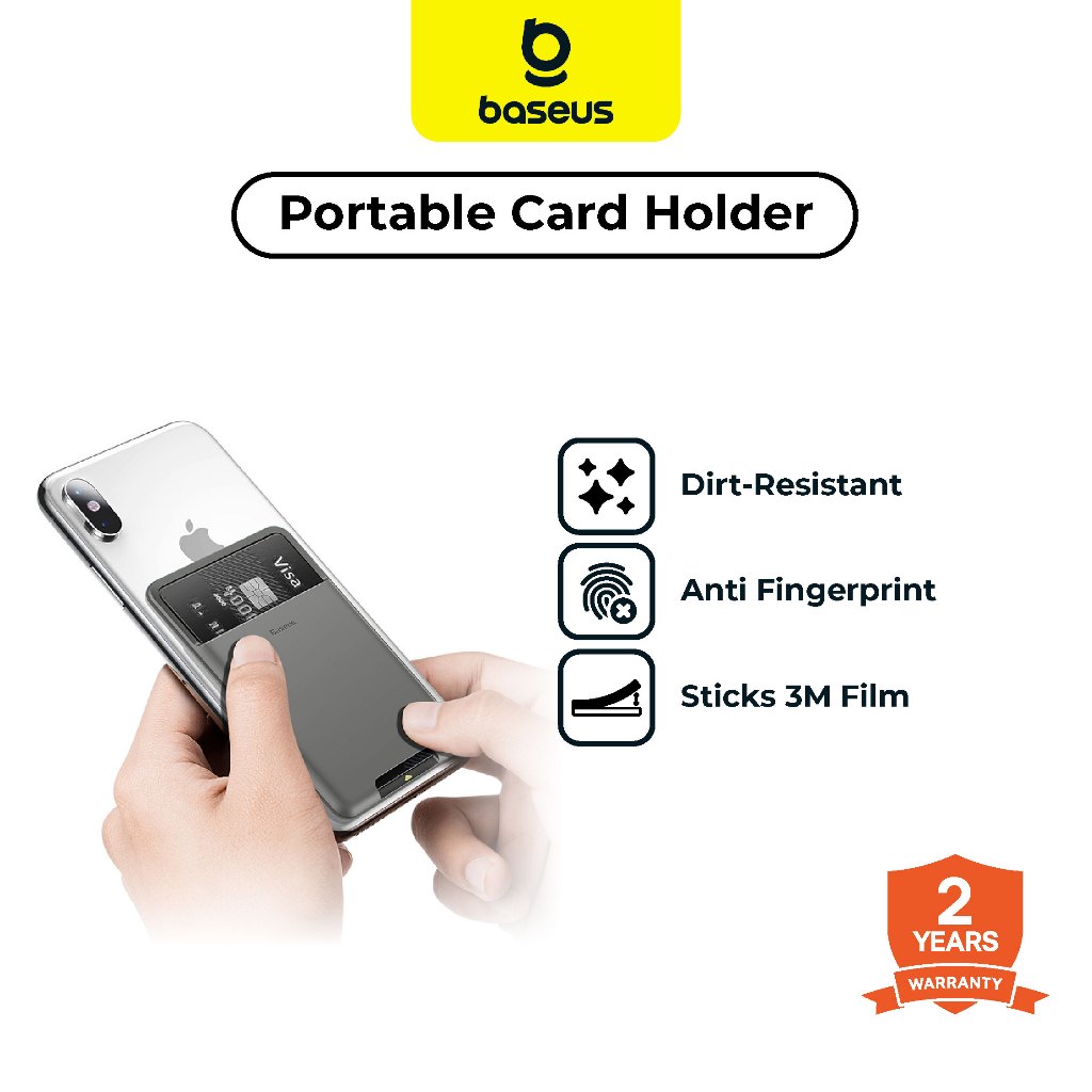 BASEUS Dompet Kartu Back Stick Silicone | Card Bag Card Holder HP Anti Ribet