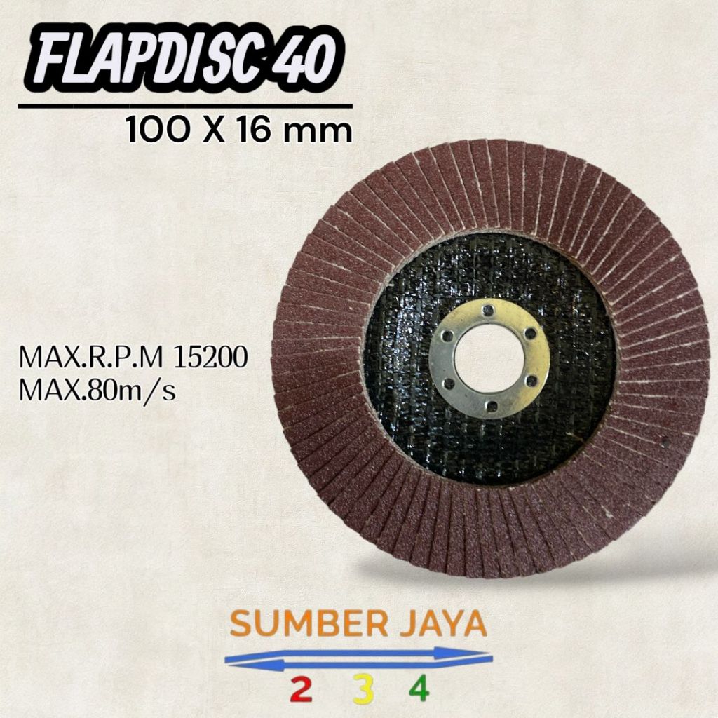 Flap Disc 4" Inch Grit 40 | Amplas Susun 4" Inch Grit 40