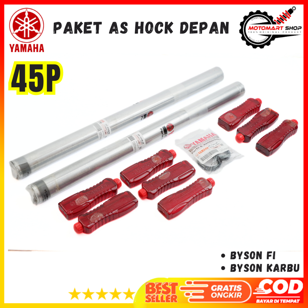 As Shock Depan Byson Karbu Ori / Paket Komplit As Shock Depan Yamaha Bison - 45P