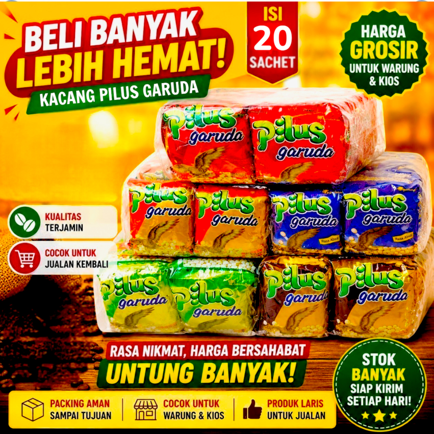 GARUDA PILUS RASA ABON PEDAS SAPI PANGGANG RENCENG ISI 20 PCS BUNGKUS GROSIR INSTANT MAKASSAR