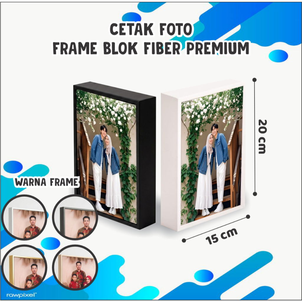 CETAK FOTO 15x20 + BINGKAI LAMINASI FRAME FOTO BLOK - KANGFRAME - 4R / 6R