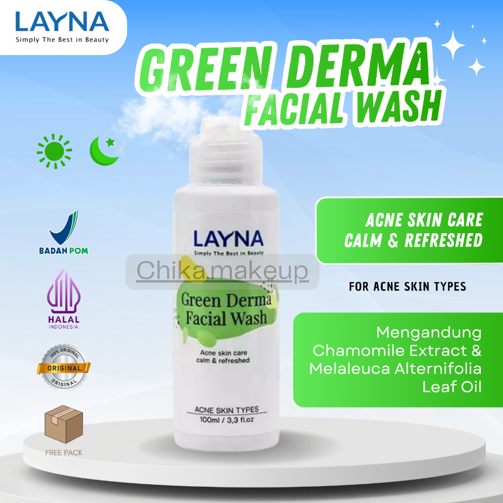 Layna Tea Tree Facial Wash Acne Original BPOM | Sabun Wajah Jerawat | Facial Wash Acne