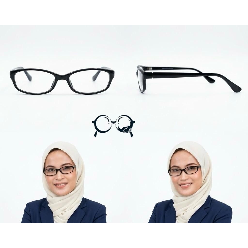 Kacamata Oval Wanita Size Kecil Ringan Bahan Plastik