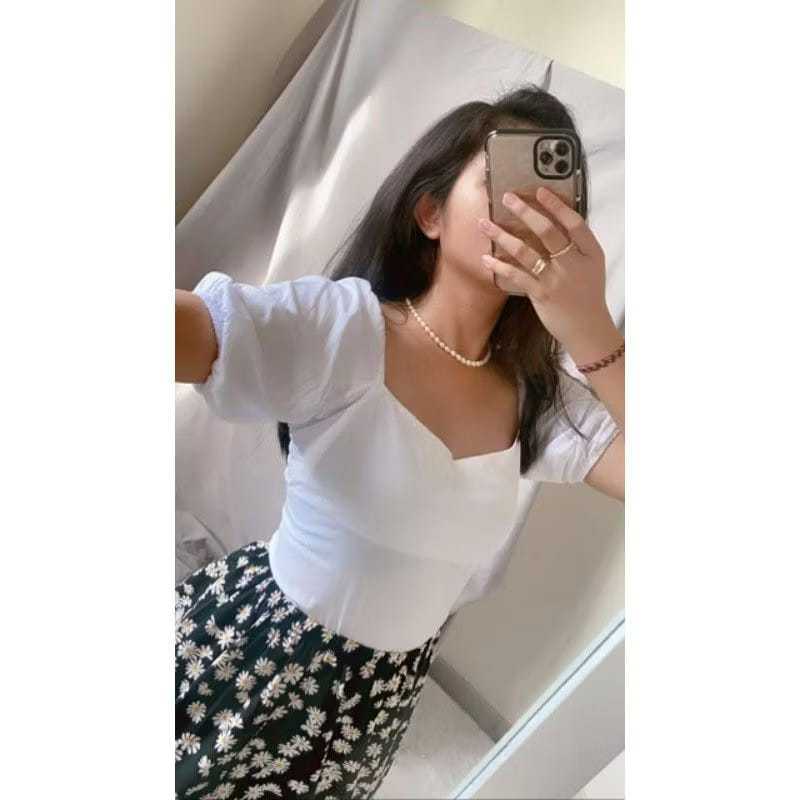 crop top LANDY//CROP TOP KOREA//BAJU ATASAN WANITA //SABRINA JUMBO