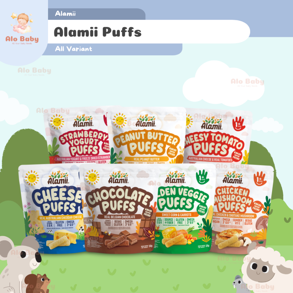 Alamii Puff Healthy Snack 30gr - Snack Bayi Biskuit MPASI Bayi Cemilan Snack Bayi 1 Tahun