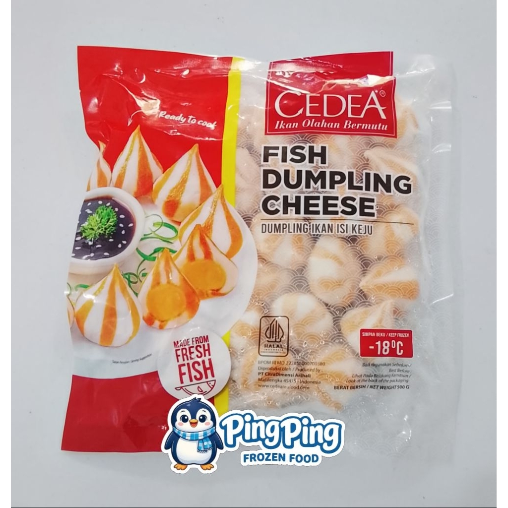 CEDEA Fish Dumpling Cheese 500gr Daging Ikan Olahan isi Keju STeamboat Hotpot Suki Shabu Frozen Food