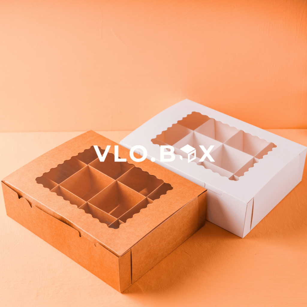 Kotak kue sekat 12 ivory tebal | dus box kue hampers