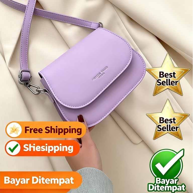 [Eleganza] Tas Selempang Wanita Premium Kulit Sintetis Awet & Tahan Lama Lilac