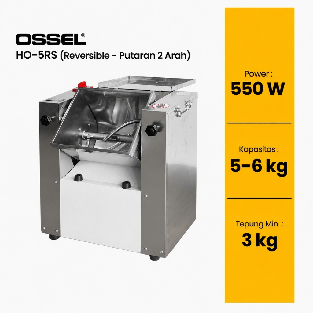 OSSEL Dough Mixer Horizontal 5 Kg Putaran 2 Arah HO-5RS OSSEL