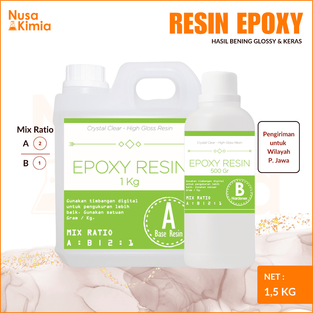 Epoxy Resin Bening 1,5 KG - ART Resin - Hasil Bening dan Keras