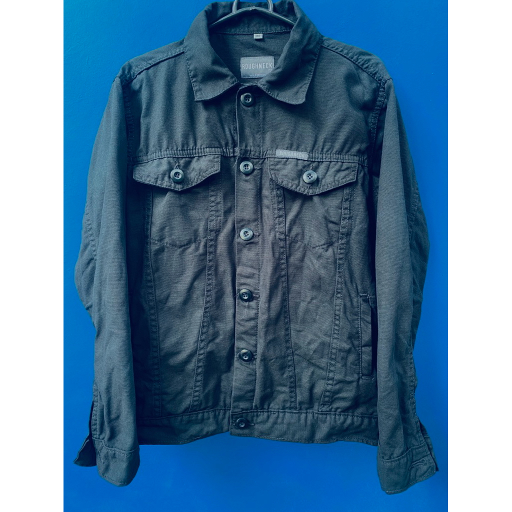 Roughneck Black Trucker Canvas Jacket