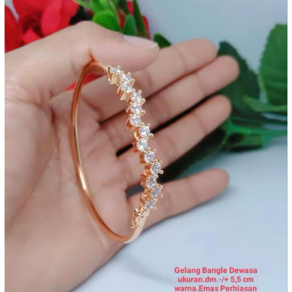 gelang tangan bangle kolong perhiasan lapis emas tidak mudah luntur mirip seperti perhiasan emas asl