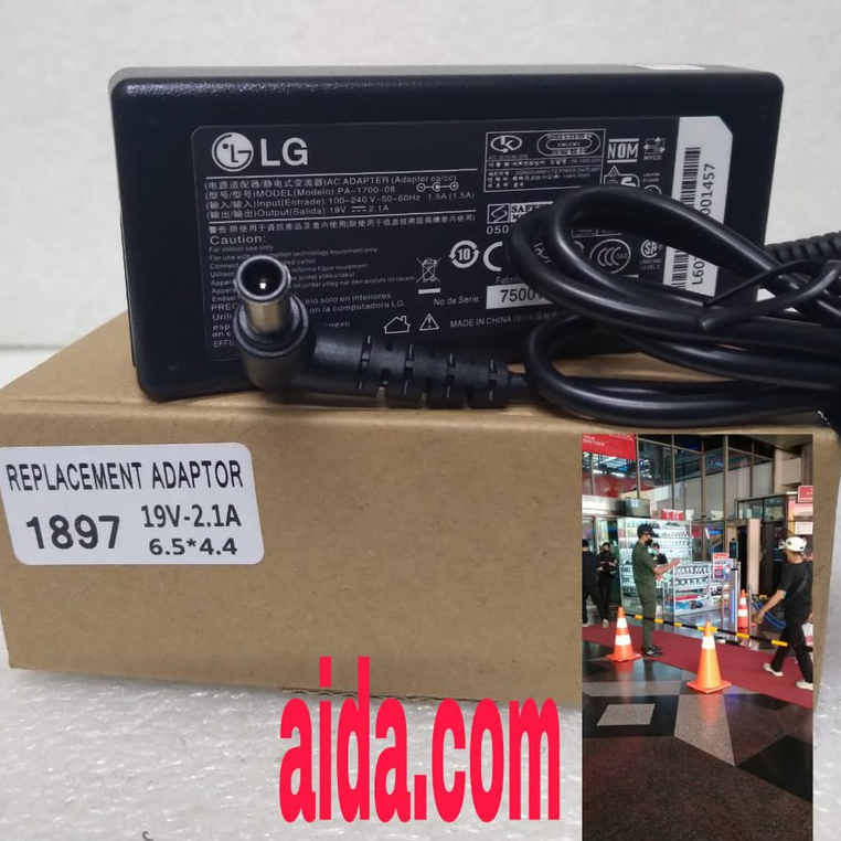 ORIGINAL ADAPTOR TV LG 22 - 24 inch 19V 2.1A(5.5*3.0)JARUM