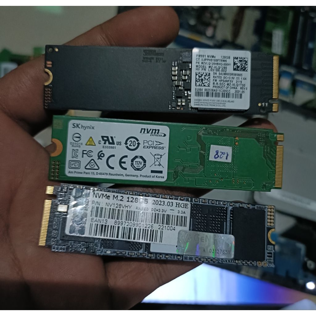 SSD NVME 128GB SAMSUNG SKHYNIX VGEN PCIe Gen3x4 M.2 2280