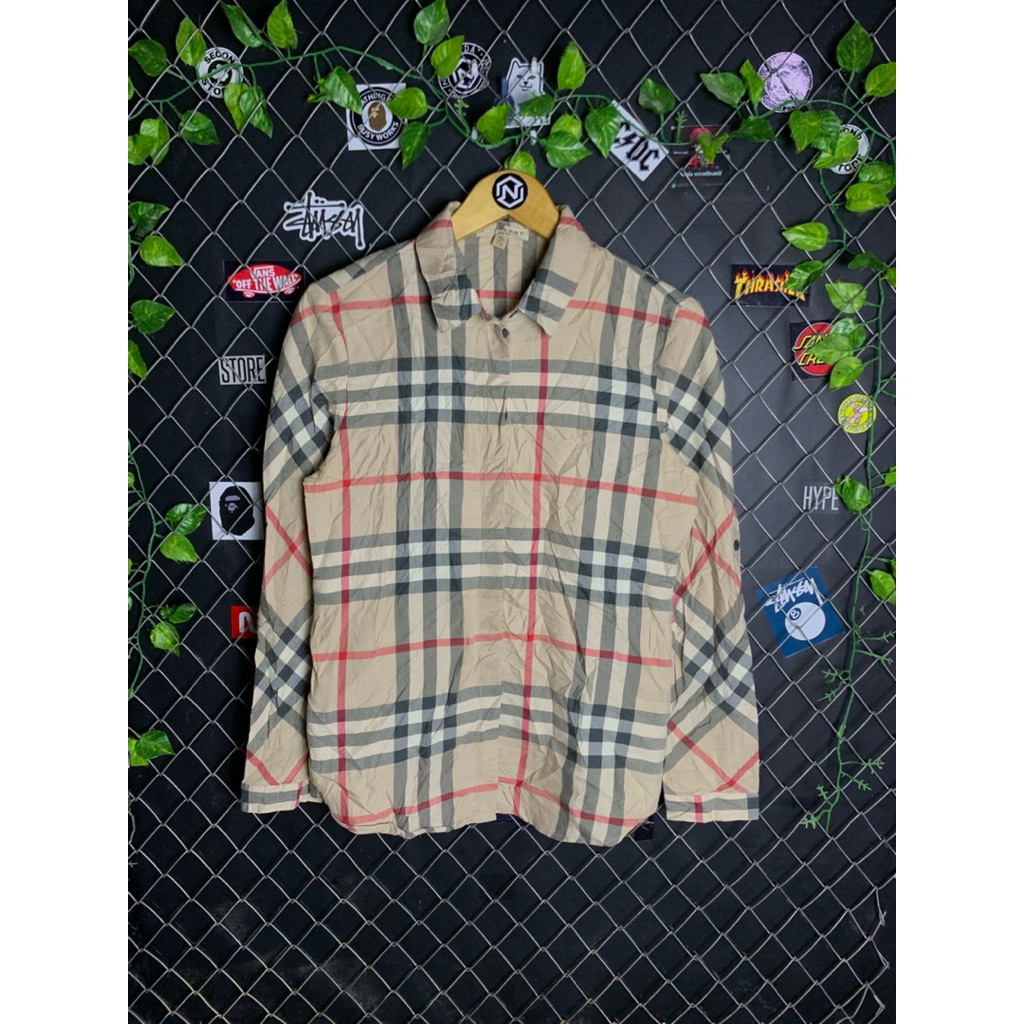 Kemeja Burberry nova check wanita cantik