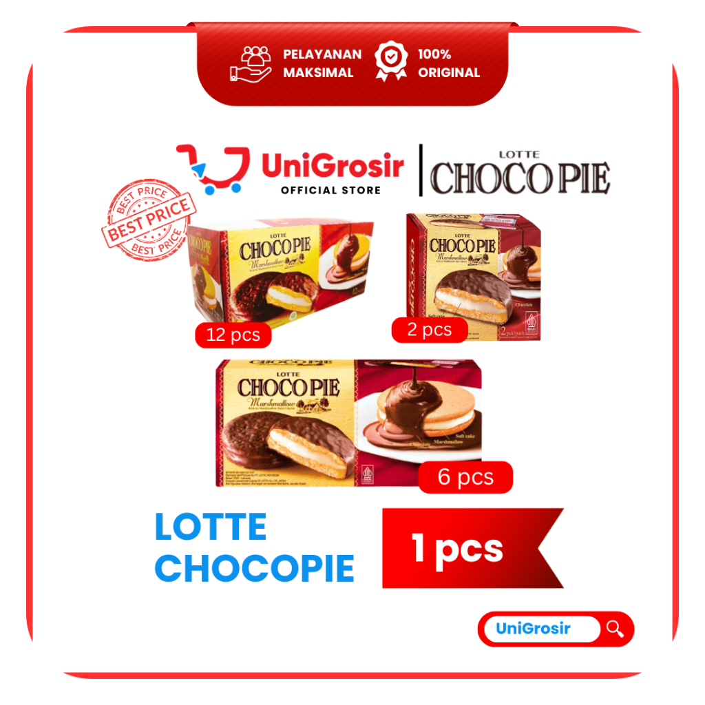 [UniGrosir] LOTTE CHOCO PIE MARSHMALLOW CHOCOLATE CHOCOPIE COKLAT COKELAT BOX