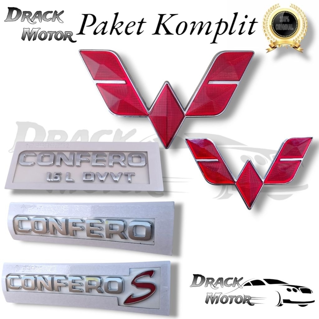 Paket Komplit Logo Emblem Wuling Confero Chrome Original // Logo emblem lima berlian Wuling ORIGINAL