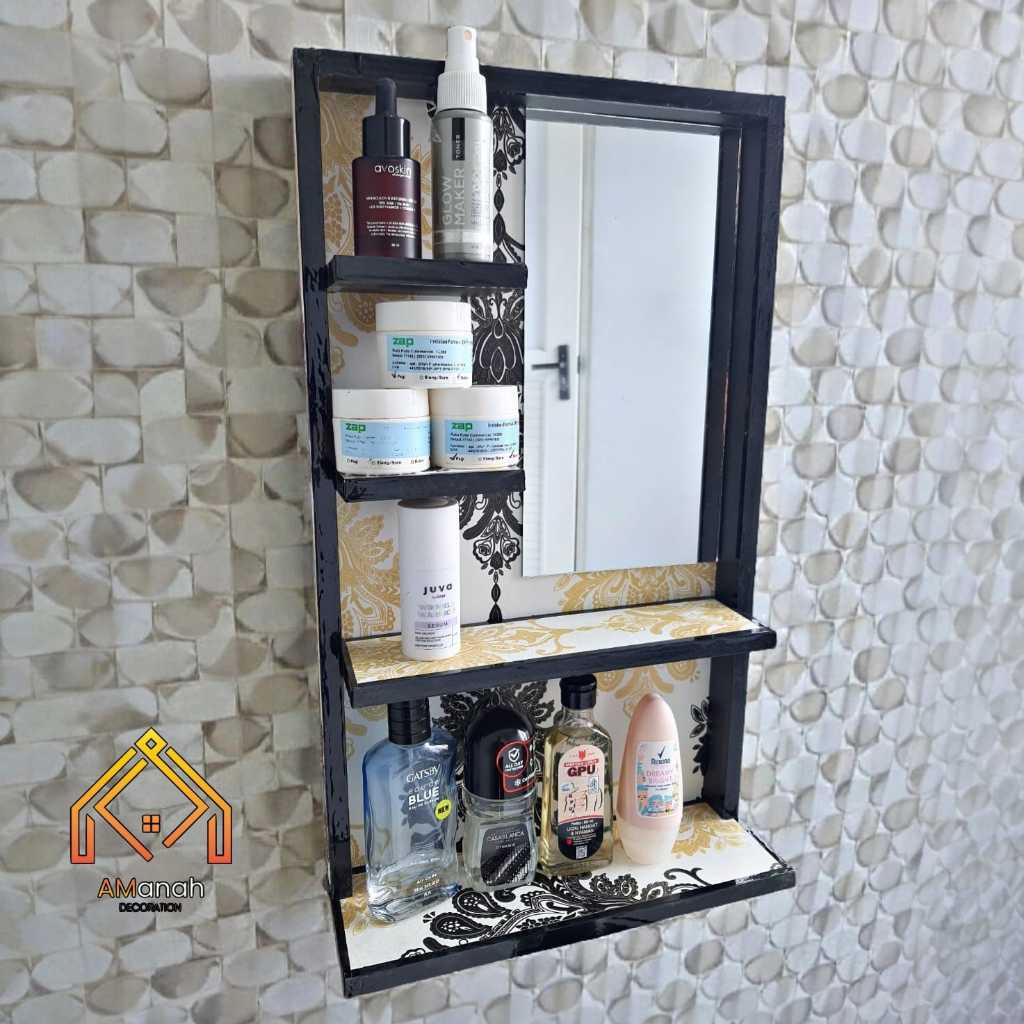 Rak Kosmetik Slim Gantung Minimalis RKA298 - Rak Make Up Gantung Termurah