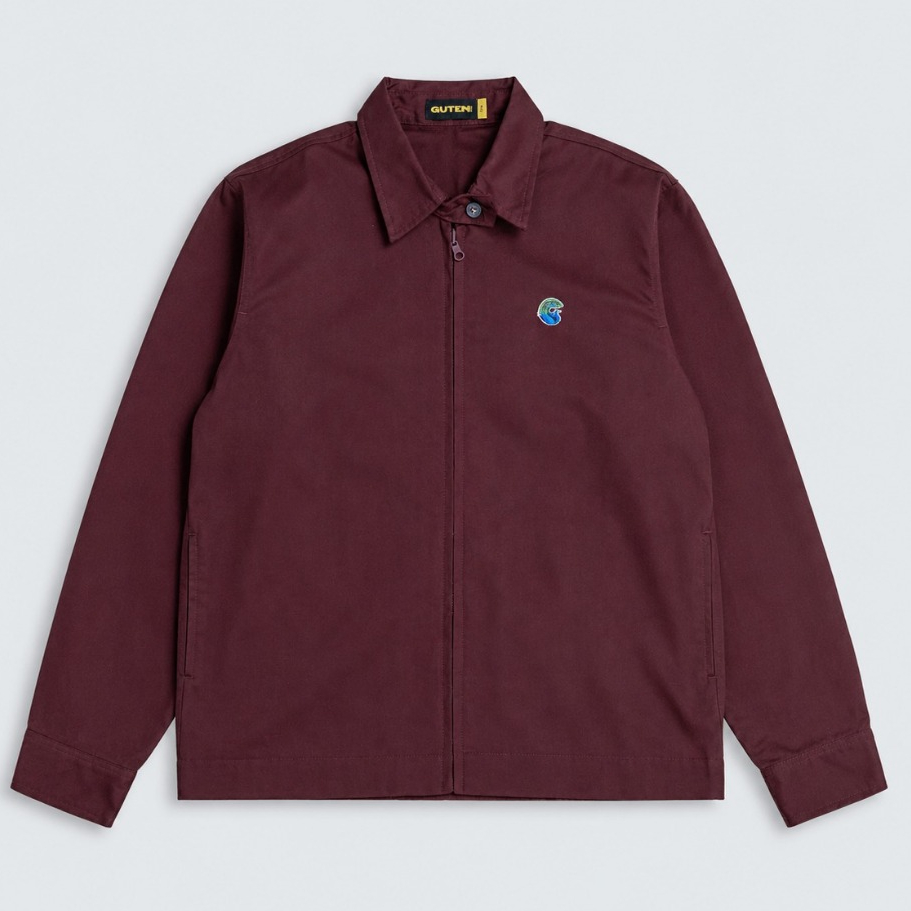 Guten Inc - Jaket Trucker Pria Fraser Maroon Harrington Jacket Twill