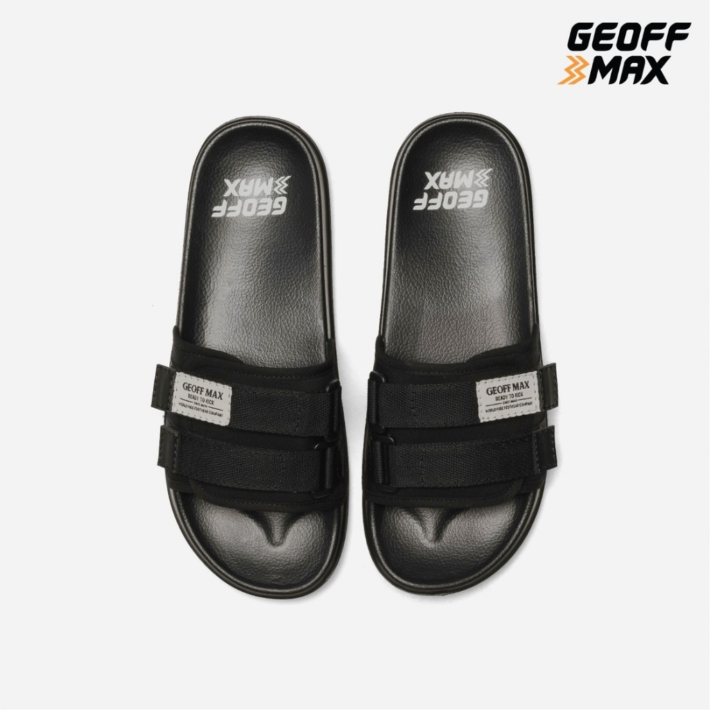 Geoff Max - Freddo Black - Sandal Slop Slipper Hitam | Sandal Unisex Anti Slip