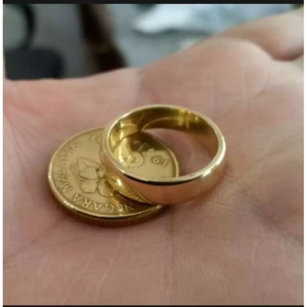 Cincin Wanita Koin Malaysia Anti Karat dan Luntur, Tahan Lama
