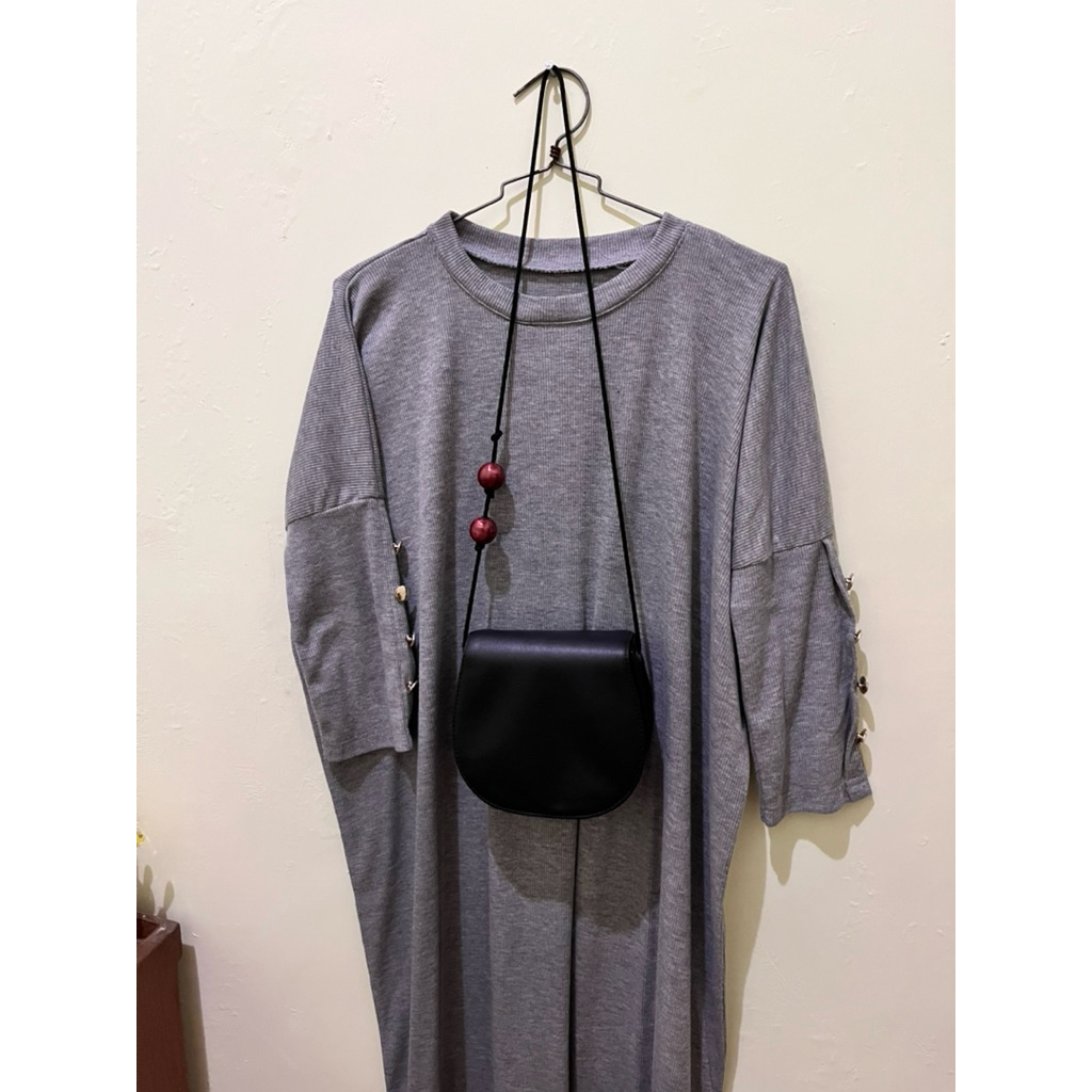 PRELOVED ABAYA BATWING KNIT ABU MUDA | bahan knit premium