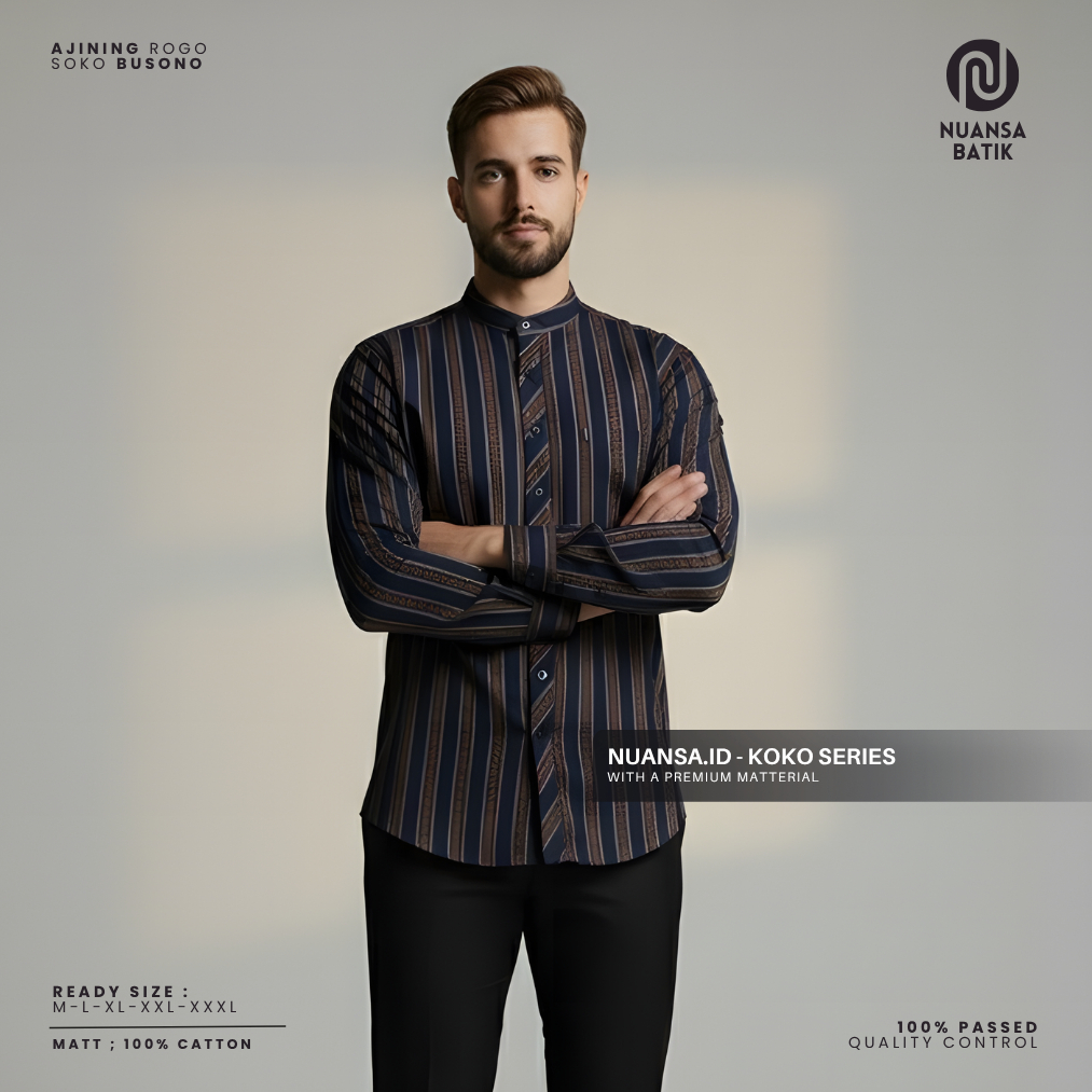 Baju Kemeja Lurik Koko Atasan Pria Luriik Jawa Lengan Panjang Baju Batik Lurik Panjang Nuansa