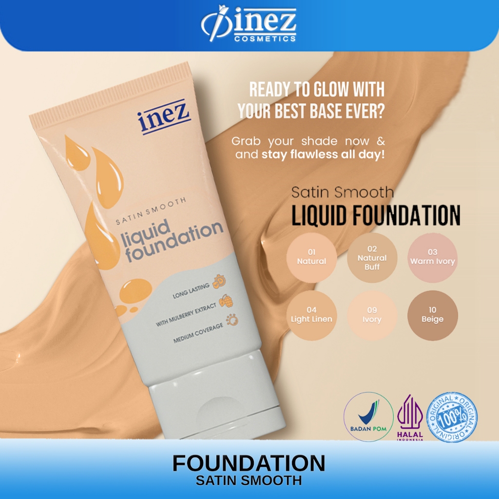 INEZ Foundation Liquid Satin Smooth Inez Cosmetic