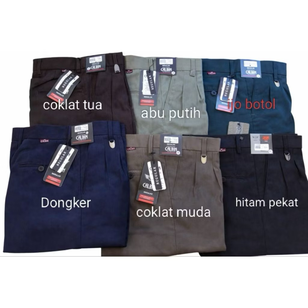 CELANA  FORMAL CALBIN 100% ORIGINAL REGULER PANJANG PRIA KERJA