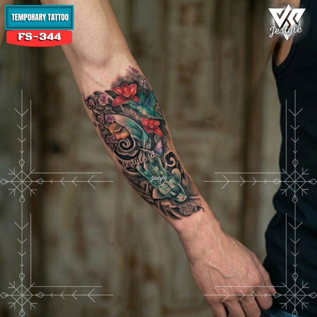 [FS-344] Tato Temporer Temporary Tattoo ikan koi