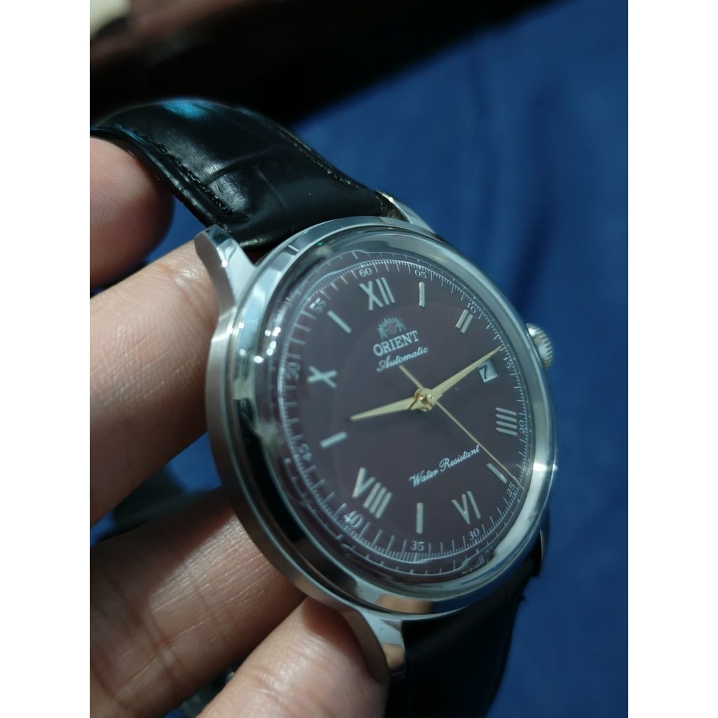 Orient Bambino V2 Wine Dial Automatic Original Second Like New Mulus Murah Asli