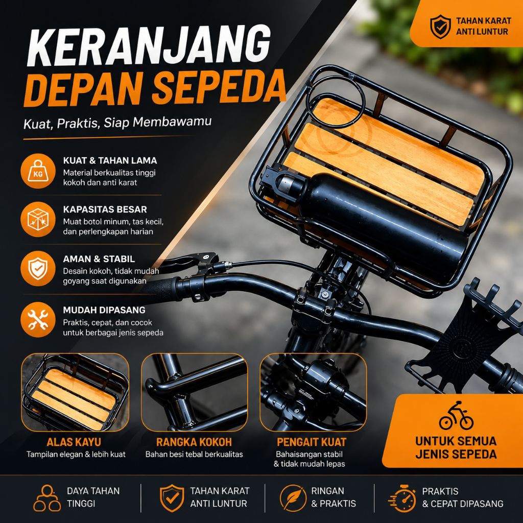 Keranjang depan sepeda mtb fixie lipat federal keranjang depan sepeda universal