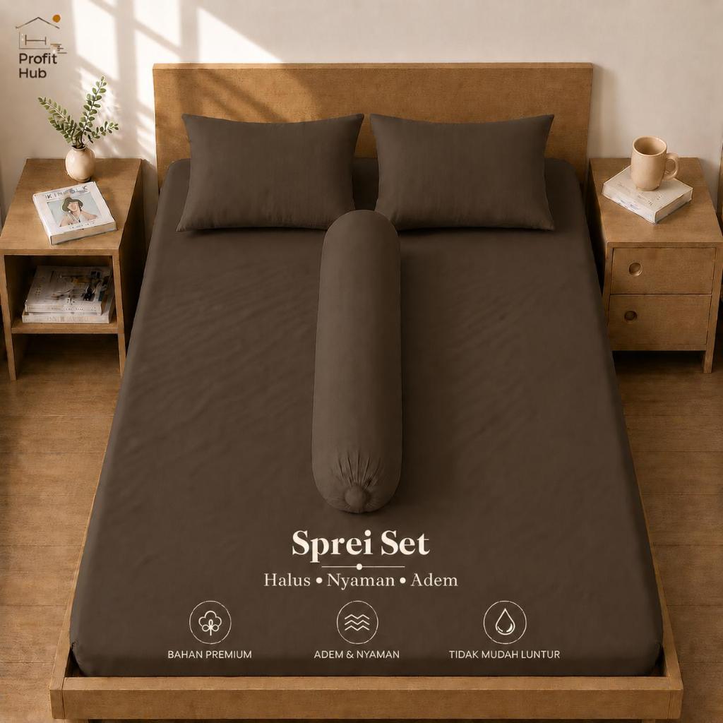 Sprei Set Polos 200x200 Tinggi 20/30/40