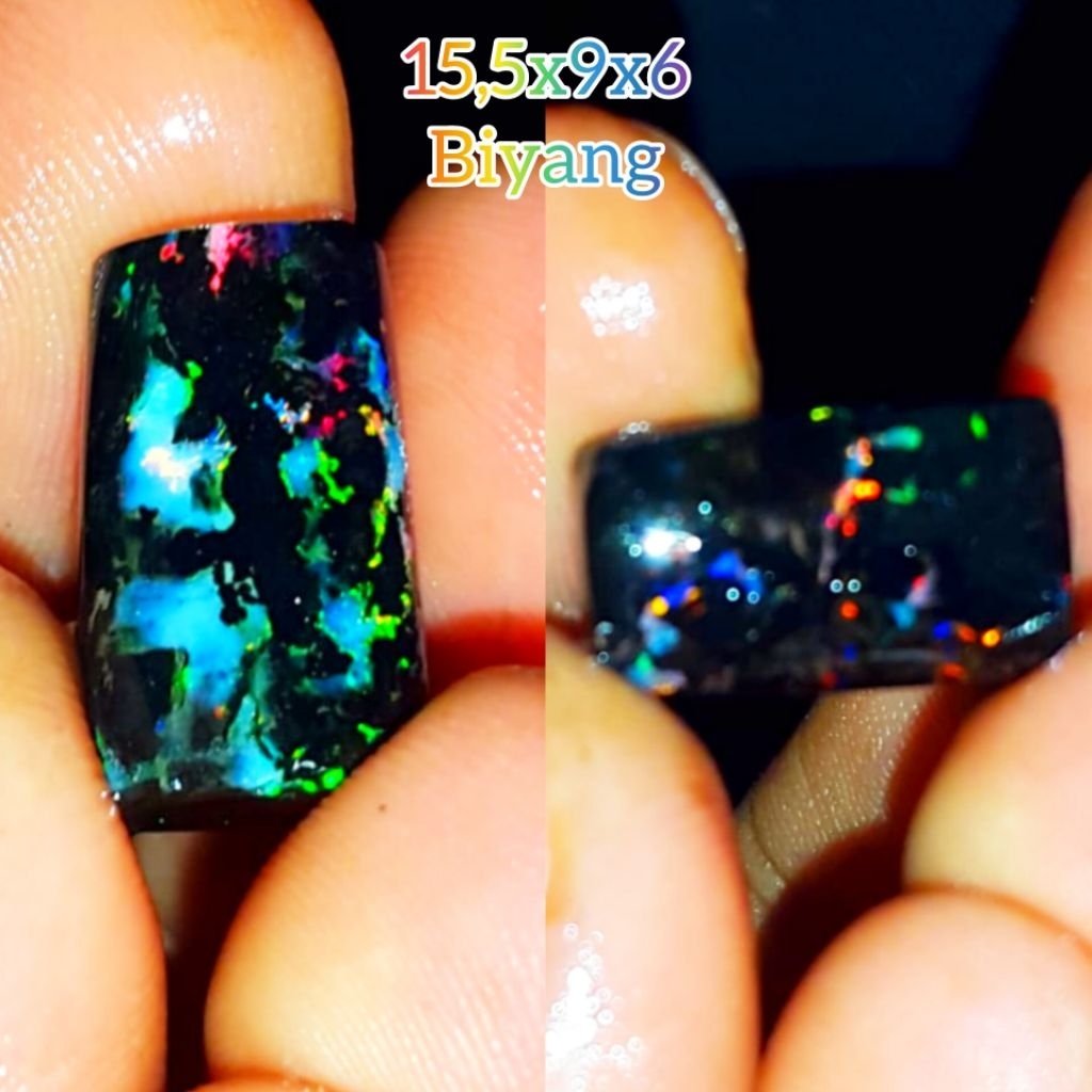 Batu Black Opal Sempur Banten Natural Jarong Sisit Ruyung Biyang Bahan Ranting