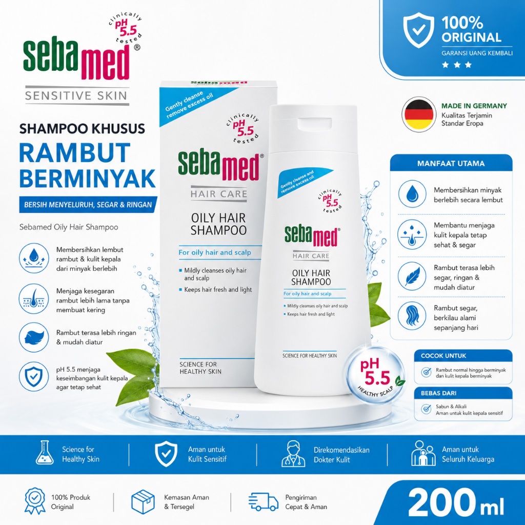 Sebamed Oily Shampoo - Sebamed Shampoo Rambut Berminyak - SEBAMED SHAMPOO