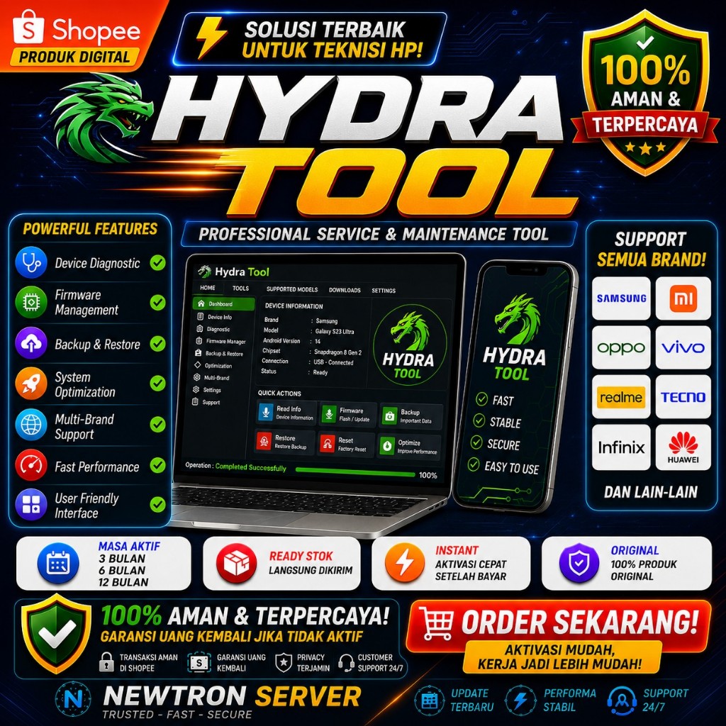 (NewtronServer) Hydra Tool Online – Lisensi Digital Resmi (No Dongle)