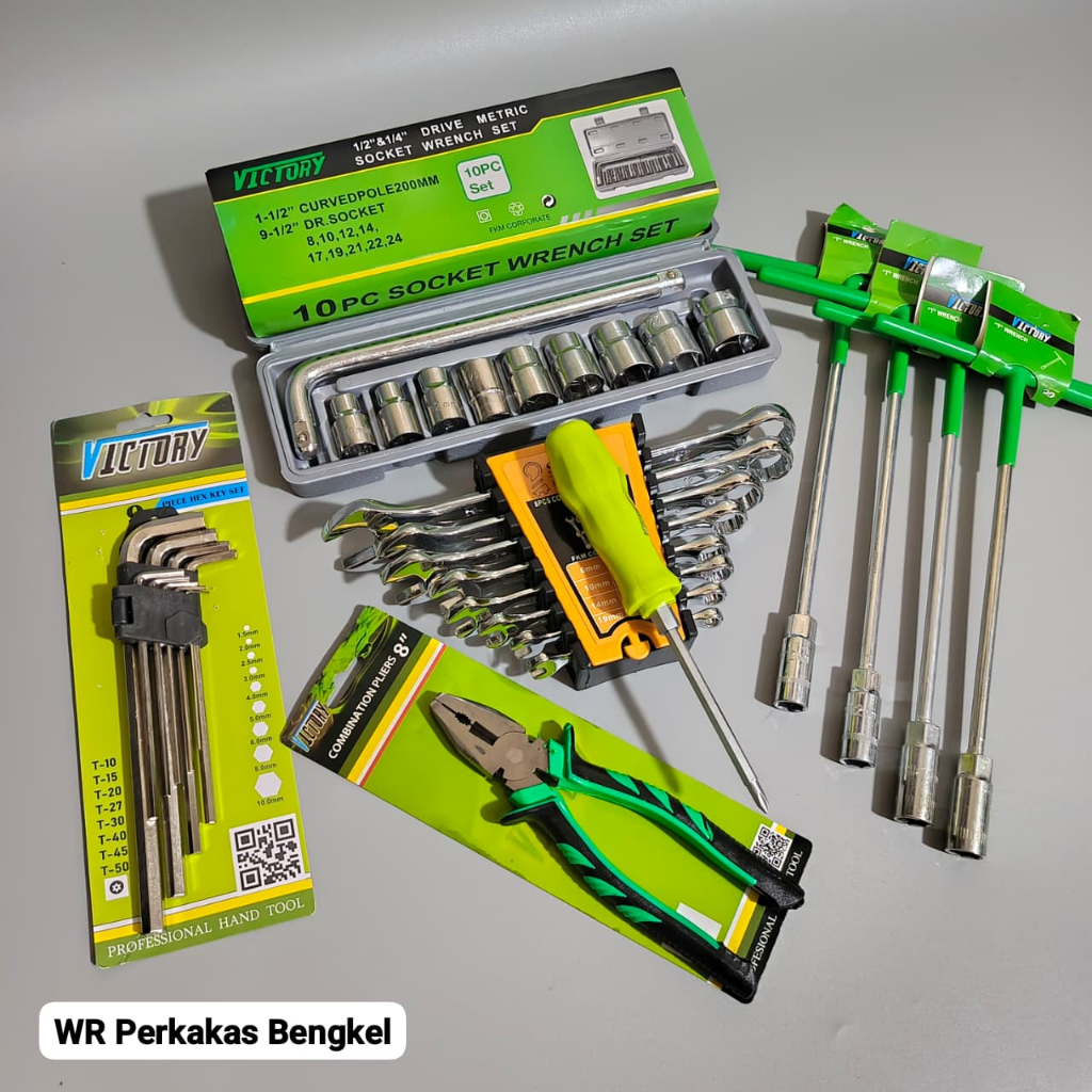 Paket kunci Bengkel Motor 1 Set Lengkap / Kunci Shock Set / Kunci Ring Pas Set / Kunci T Set / Kunci