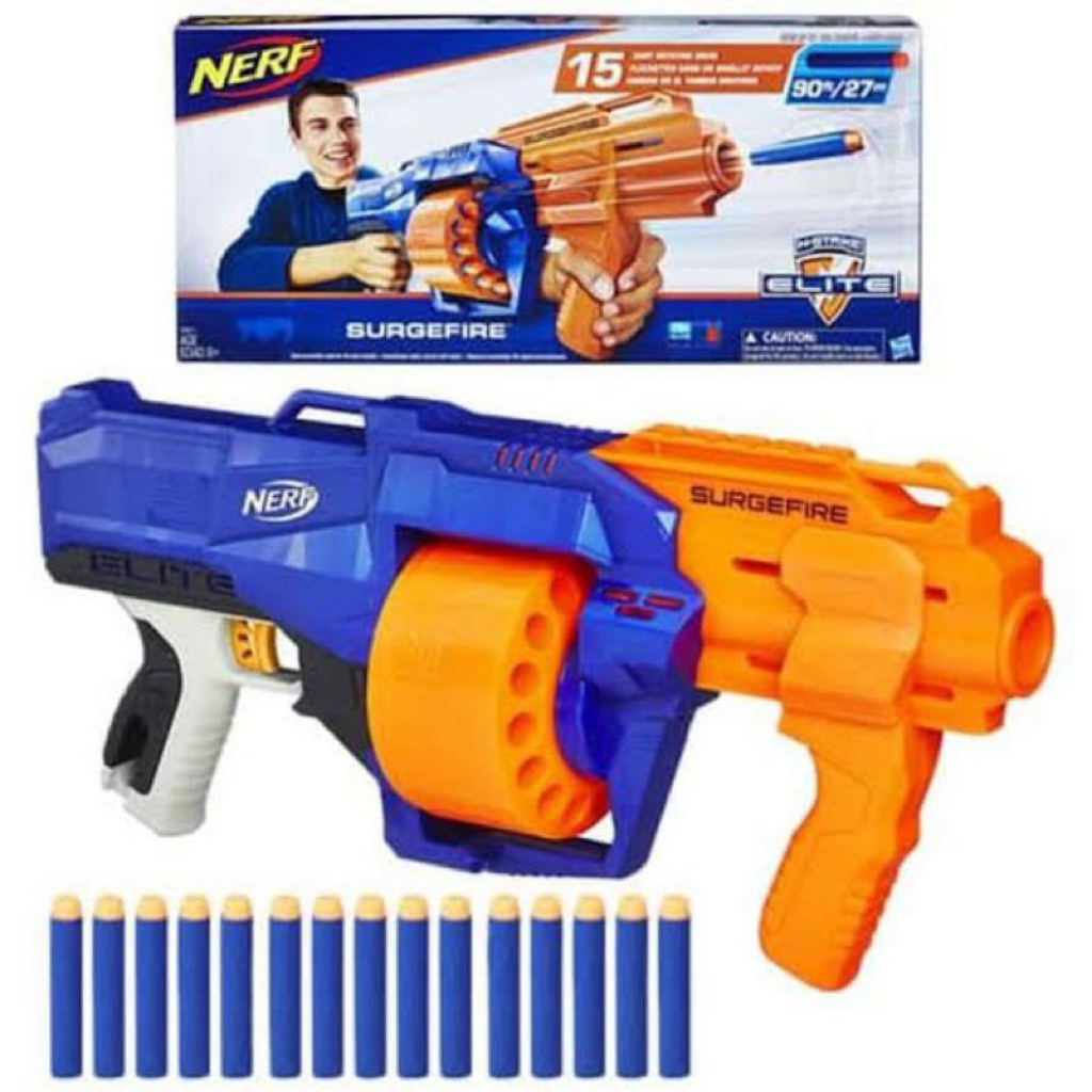 NERF N-STRIKE ELITE SURGEFIRE BLASTER + 15 DARTS NERF SURGEFIRE ORIGINAL