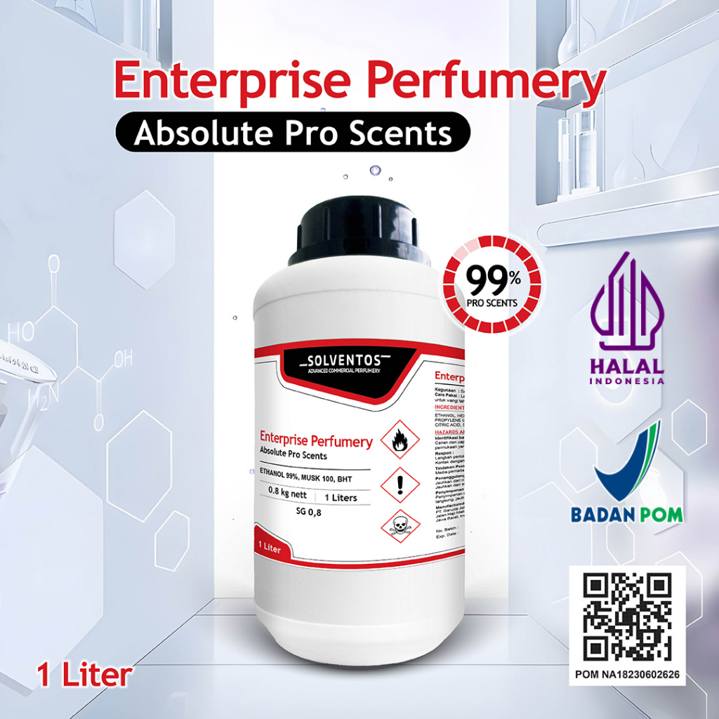 Solventos Enterprise Perfumery BPOM HALAL Pelarut Parfum untuk Mempertahankan Warna & Aroma Parfum