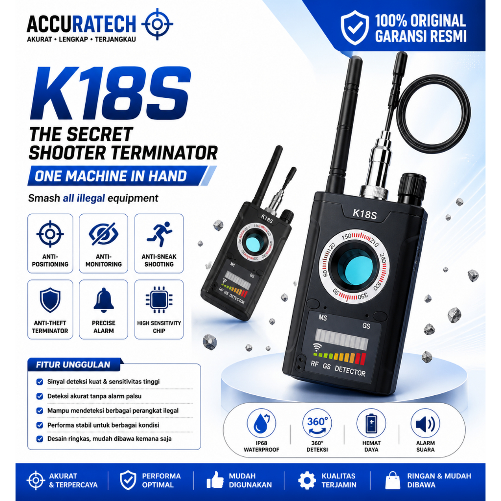 K18S GSM Signal Detector Anti Lacak Spy Car GPS Bug Detector RF Detector K18 S Anti Sadap Suara